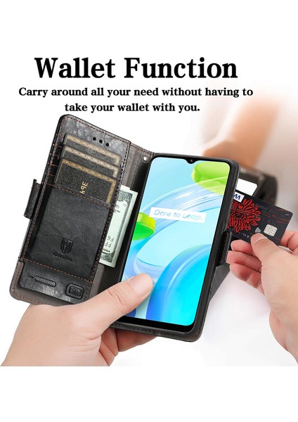 Oppo Realme C30 Cüzdan Kılıfı, Kart Tutuculu Pu Deri Flip Kılıf Rfıd Engelleme Kickstand Telefon Kapağı (Yurt Dışından) fiyatları