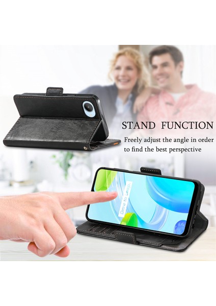 Oppo Realme C30 Cüzdan Kılıfı, Kart Tutuculu Pu Deri Flip Kılıf Rfıd Engelleme Kickstand Telefon Kapağı (Yurt Dışından) fırsatları