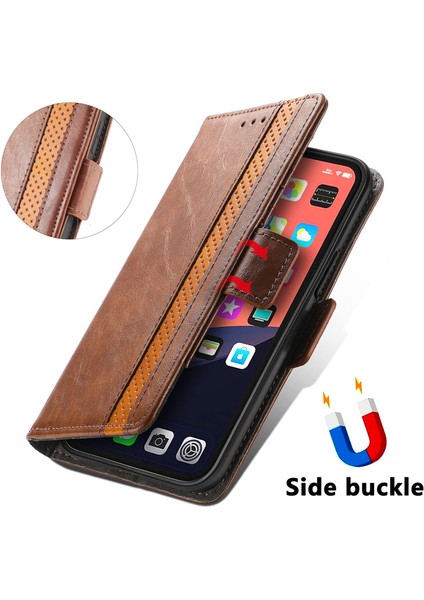 Apple iPhone 13 Pro Max Cüzdan Kılıfı, Kart Tutuculu Pu Deri Flip Kılıf Rfıd Engelleme Kickstand Telefon Kapağı (Yurt Dışından)