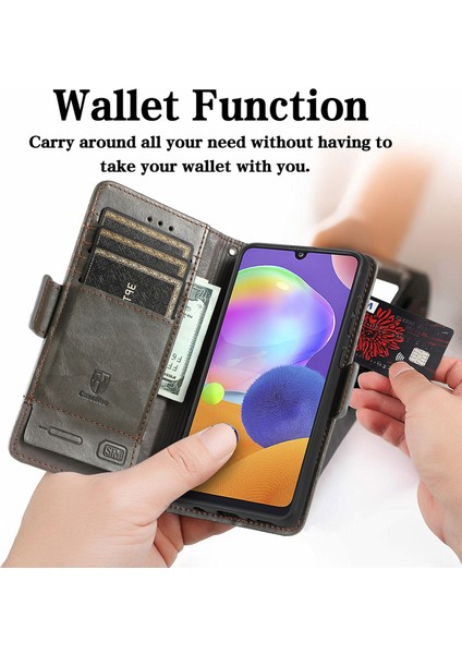 Samsung Galaxy A31 Cüzdan Kılıfı, Kart Tutuculu Pu Deri Flip Kılıf Rfıd Engelleme Kickstand Telefon Kapağı (Yurt Dışından) modelleri