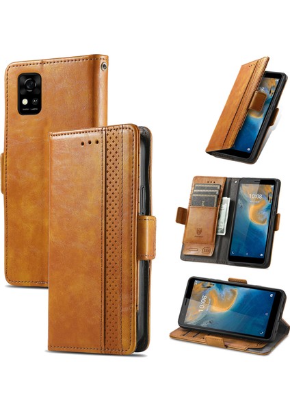 Zte Blade A31 Cüzdan Kılıfı, Kart Tutuculu Pu Deri Flip Kılıf Rfıd Engelleme Kickstand Telefon Kapağı (Yurt Dışından)