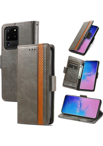 Samsung Galaxy S20 Ultra Cüzdan Kılıfı, Kart Tutuculu Pu Deri Flip Kılıf Rfıd Engelleme Kickstand Telefon Kapağı (Yurt Dışından)