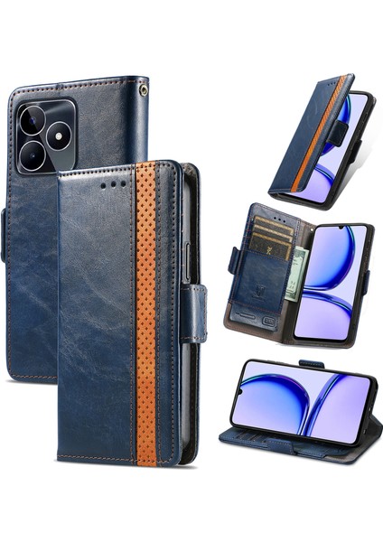 Oppo Realme C53 Cüzdan Kılıfı, Kart Tutuculu Pu Deri Flip Kılıf Rfıd Engelleme Kickstand Telefon Kapağı (Yurt Dışından)