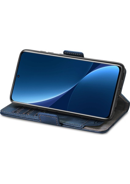 Xiaomi 12 Pro Cüzdan Kılıfı, Kart Tutuculu Pu Deri Flip Kılıf Rfıd Engelleme Kickstand Telefon Kapağı (Yurt Dışından)