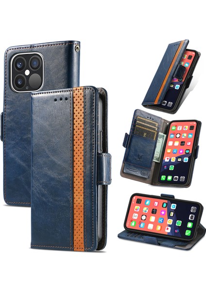 Apple iPhone 13 Pro Cüzdan Kılıfı, Kart Tutuculu Pu Deri Flip Kılıf Rfıd Engelleme Kickstand Telefon Kapağı (Yurt Dışından)