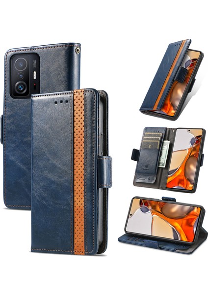 Xiaomi 11T/11T Pro Cüzdan Kılıfı, Kart Tutuculu Pu Deri Flip Kılıf Rfıd Engelleme Kickstand Telefon Kapağı (Yurt Dışından)