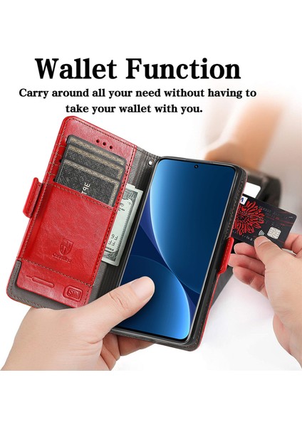 Xiaomi 12 Pro Cüzdan Kılıfı, Kart Tutuculu Pu Deri Flip Kılıf Rfıd Engelleme Kickstand Telefon Kapağı (Yurt Dışından) fiyatları