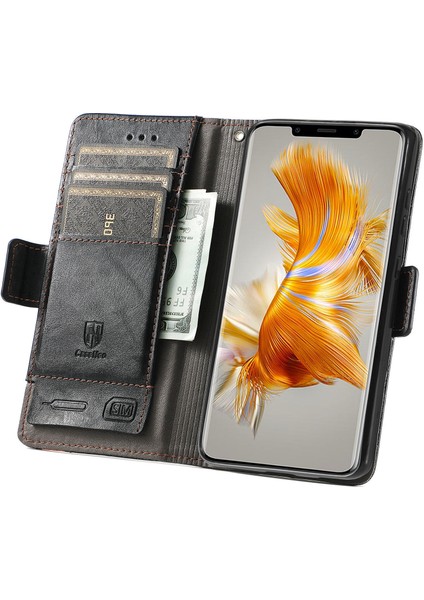 Huawei Mate 50 Pro Cüzdan Kılıfı, Kart Tutuculu Pu Deri Flip Kılıf Rfıd Engelleme Kickstand Telefon Kapağı (Yurt Dışından)