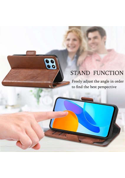 Honor X8 5g Cüzdan Kılıfı, Kart Tutuculu Pu Deri Flip Kılıf Rfıd Engelleme Kickstand Telefon Kapağı (Yurt Dışından)