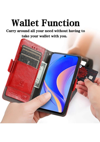 SZY Market Huaweı Nova Y90 Cüzdan Kılıfı, Kart Tutuculu Pu Deri Flip Kılıf Rfıd Engelleme Kickstand Telefon Kapağı (Yurt Dışından)