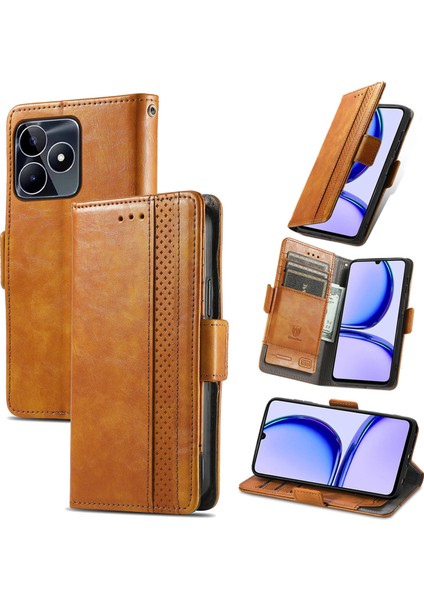 Oppo Realme C53 Cüzdan Kılıfı, Kart Tutuculu Pu Deri Flip Kılıf Rfıd Engelleme Kickstand Telefon Kapağı (Yurt Dışından)