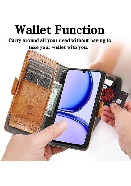 Oppo Realme C53 Cüzdan Kılıfı, Kart Tutuculu Pu Deri Flip Kılıf Rfıd Engelleme Kickstand Telefon Kapağı (Yurt Dışından) fırsatları