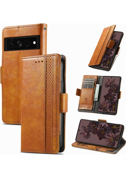 Google Pixel 7 Pro Cüzdan Kılıfı, Kart Tutuculu Pu Deri Flip Kılıf Rfıd Engelleme Kickstand Telefon Kapağı (Yurt Dışından)