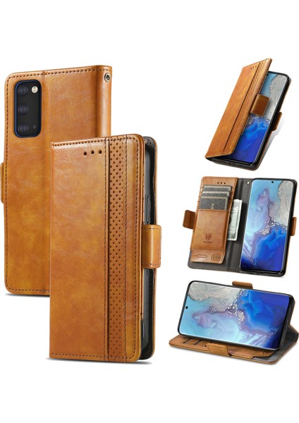 Samsung Galaxy S20 Cüzdan Kılıfı, Kart Tutuculu Pu Deri Flip Kılıf Rfıd Engelleme Kickstand Telefon Kapağı (Yurt Dışından)