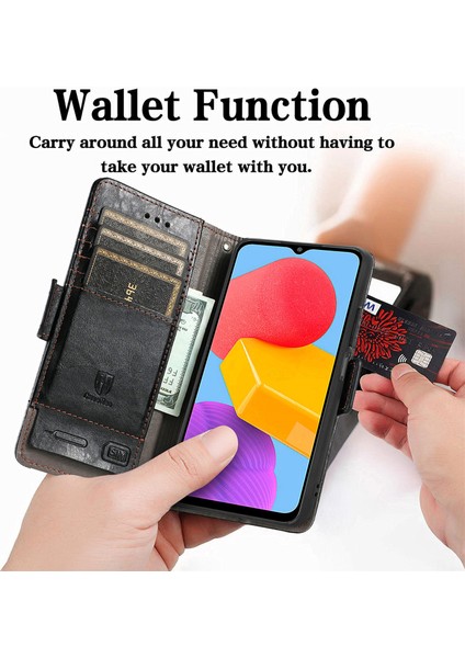 Samsung Galaxy M13 4g Cüzdan Kılıfı, Kart Tutuculu Pu Deri Flip Kılıf Rfıd Engelleme Kickstand Telefon Kapağı (Yurt Dışından) fiyatları
