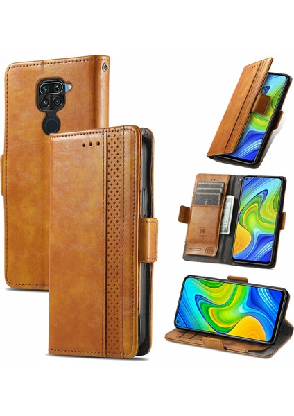 Redmi Note 9 4g Cüzdan Kılıfı, Kart Tutuculu Pu Deri Flip Kılıf Rfıd Engelleme Kickstand Telefon Kapağı (Yurt Dışından)