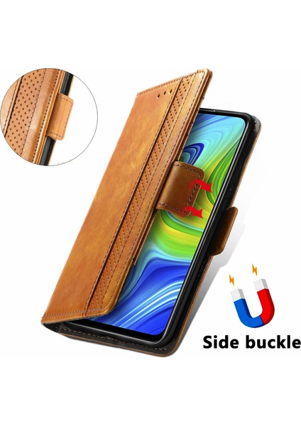 Redmi Note 9 4g Cüzdan Kılıfı, Kart Tutuculu Pu Deri Flip Kılıf Rfıd Engelleme Kickstand Telefon Kapağı (Yurt Dışından)