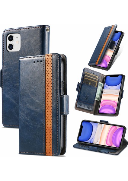 Apple iPhone 11 Cüzdan Kılıfı, Kart Tutuculu Pu Deri Flip Kılıf Rfıd Engelleme Kickstand Telefon Kapağı (Yurt Dışından)