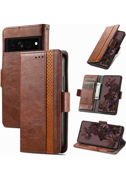 Google Pixel 7 Pro Cüzdan Kılıfı, Kart Tutuculu Pu Deri Flip Kılıf Rfıd Engelleme Kickstand Telefon Kapağı (Yurt Dışından)