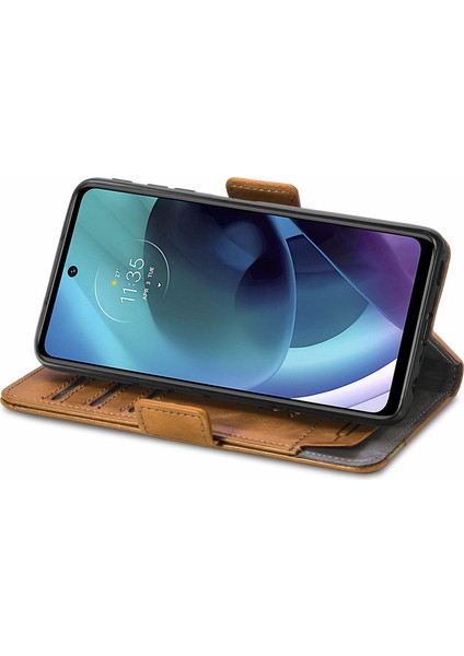 Motorola Moto G51 Cüzdan Kılıfı, Kart Tutuculu Pu Deri Flip Kılıf Rfıd Engelleme Kickstand Telefon Kapağı (Yurt Dışından)