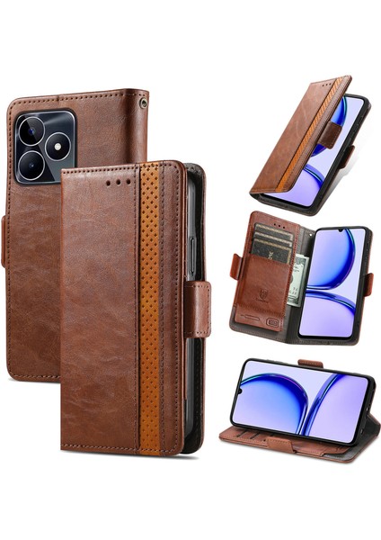 Oppo Realme C53 Cüzdan Kılıfı, Kart Tutuculu Pu Deri Flip Kılıf Rfıd Engelleme Kickstand Telefon Kapağı (Yurt Dışından)