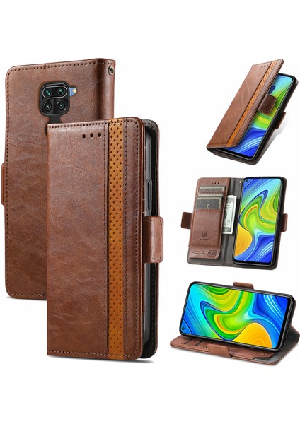 Redmi Note 9 4g Cüzdan Kılıfı, Kart Tutuculu Pu Deri Flip Kılıf Rfıd Engelleme Kickstand Telefon Kapağı (Yurt Dışından)