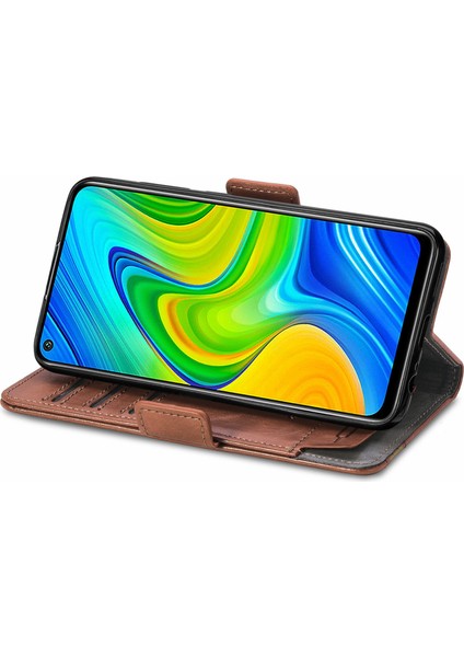 Redmi Note 9 4g Cüzdan Kılıfı, Kart Tutuculu Pu Deri Flip Kılıf Rfıd Engelleme Kickstand Telefon Kapağı (Yurt Dışından)
