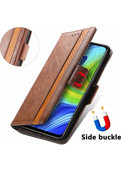 Redmi Note 9 4g Cüzdan Kılıfı, Kart Tutuculu Pu Deri Flip Kılıf Rfıd Engelleme Kickstand Telefon Kapağı (Yurt Dışından)