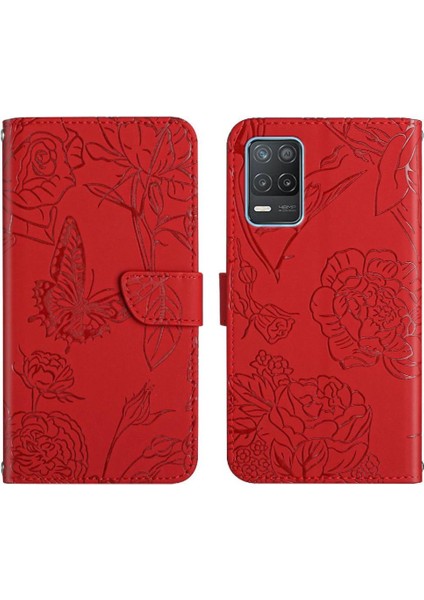 Bilek Kayışı Anti-Damla Koruma Pu Deri Flip ile Realme 8 5g Için Kılıf (Yurt Dışından)