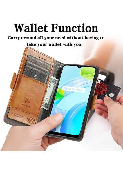 Oppo Realme C30 Cüzdan Kılıfı, Kart Tutuculu Pu Deri Flip Kılıf Rfıd Engelleme Kickstand Telefon Kapağı (Yurt Dışından) fiyatları