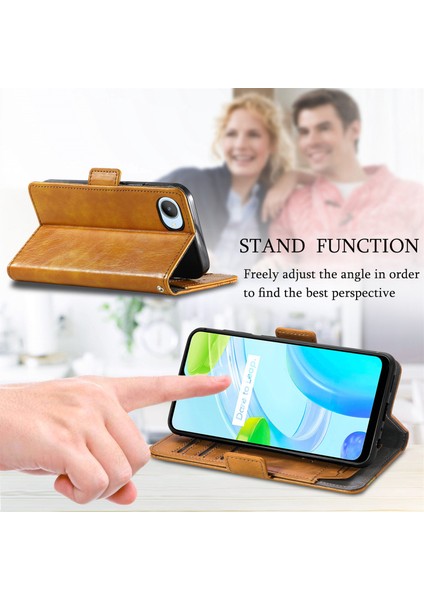 Oppo Realme C30 Cüzdan Kılıfı, Kart Tutuculu Pu Deri Flip Kılıf Rfıd Engelleme Kickstand Telefon Kapağı (Yurt Dışından) fırsatları