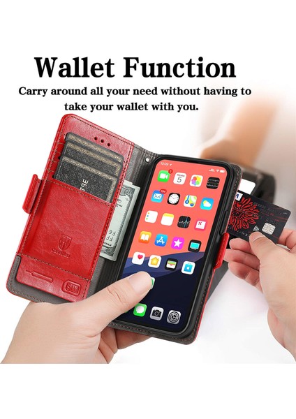 Apple iPhone 13 Pro Max Cüzdan Kılıfı, Kart Tutuculu Pu Deri Flip Kılıf Rfıd Engelleme Kickstand Telefon Kapağı (Yurt Dışından)