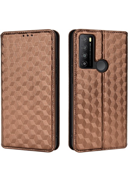 Tcl 30 Xl ile Uyumlu Cüzdan Hakiki Deri Darbeye Dayanıklı Tpu Kılıf Dayanıklı Flip Kitap Katlama Standı (Yurt Dışından)