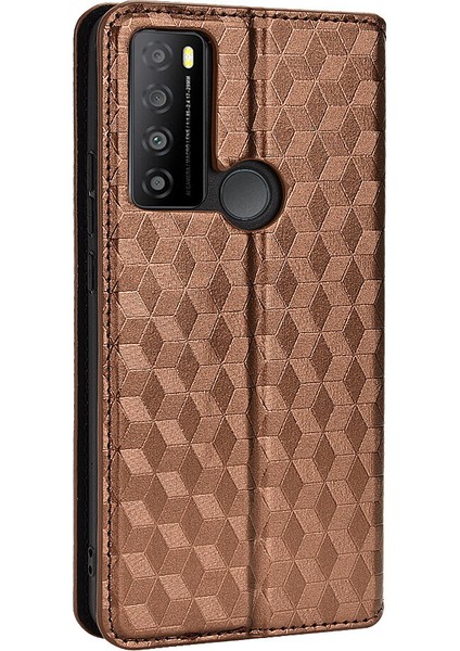 Tcl 30 Xl ile Uyumlu Cüzdan Hakiki Deri Darbeye Dayanıklı Tpu Kılıf Dayanıklı Flip Kitap Katlama Standı (Yurt Dışından)
