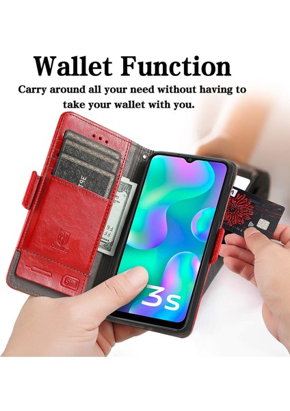Vivo Y3S 2021 Cüzdan Kılıfı, Kart Tutuculu Pu Deri Flip Kılıf Rfıd Engelleme Kickstand Telefon Kapağı (Yurt Dışından) fiyatları
