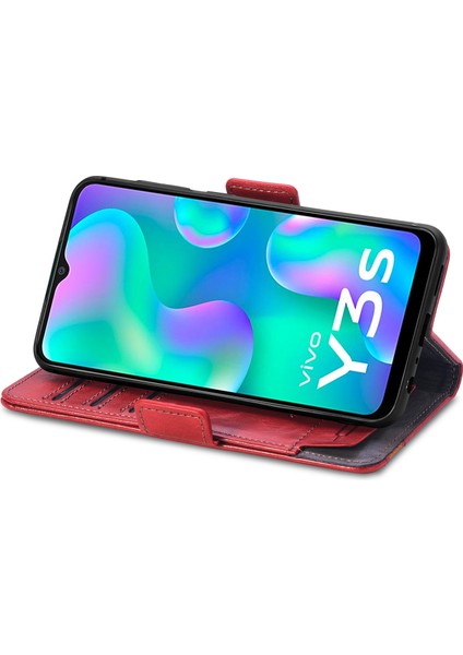 Vivo Y3S 2021 Cüzdan Kılıfı, Kart Tutuculu Pu Deri Flip Kılıf Rfıd Engelleme Kickstand Telefon Kapağı (Yurt Dışından) modelleri