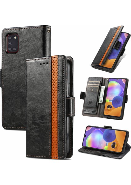 Samsung Galaxy A31 Cüzdan Kılıfı, Kart Tutuculu Pu Deri Flip Kılıf Rfıd Engelleme Kickstand Telefon Kapağı (Yurt Dışından)