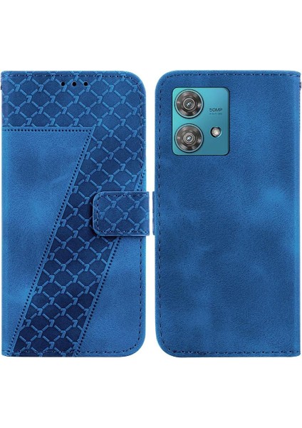 Motorola Kenar 40 Neo Kabartmalı Desen Pu Deri Flip Folio Kapak (Yurt Dışından)