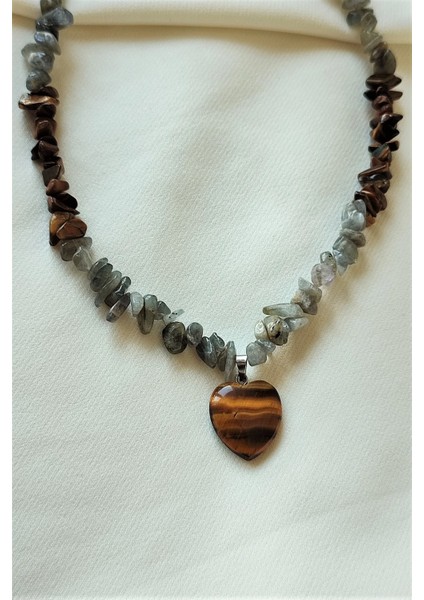 Labradorit, Kaplangözü Kalp Kırıktaş Doğaltaş Kolye