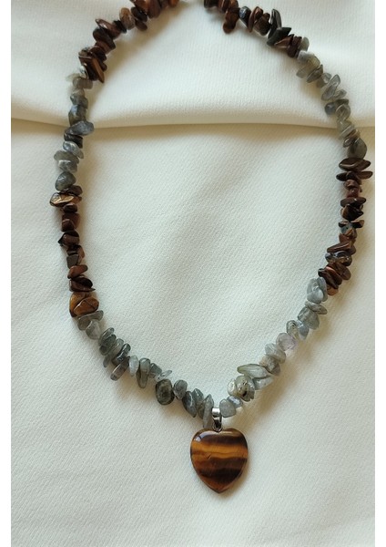 Labradorit, Kaplangözü Kalp Kırıktaş Doğaltaş Kolye fiyatları