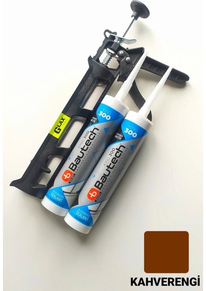 2 Adet Kahverengi Silikonize Mastik / Çekomastik (2X500 Gr.) + Silikon Tabancası