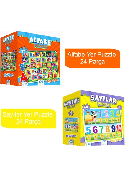 Alfabe ve Sayılar Yer Puzzle 50X70 48 Parça