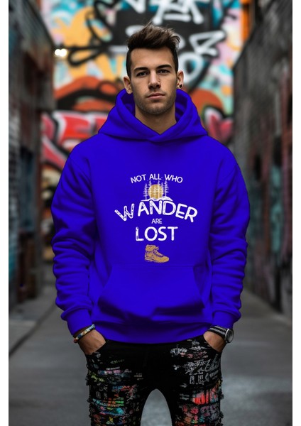 Wander Lost Baskılı Rahat Kesim Oversize Sweatshirt