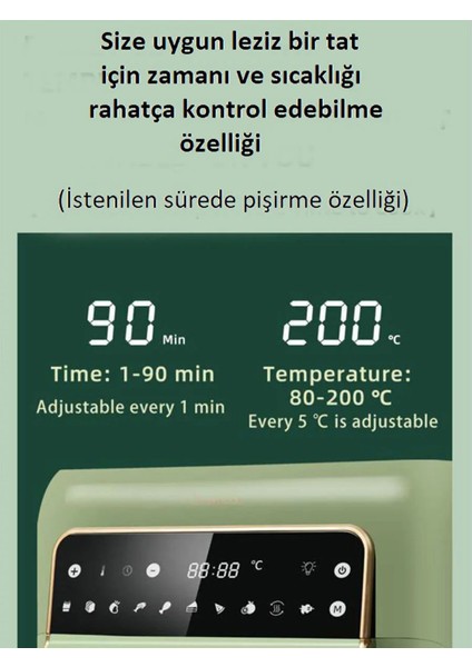 OA10 Airfryer Yeşil Fritöz 10 Lt