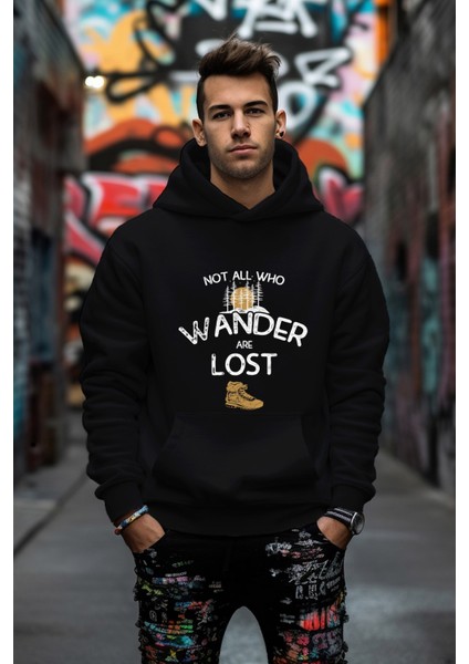 Wander Lost Baskılı Rahat Kesim Oversize Sweatshirt modelleri