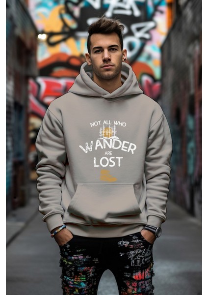 Wander Lost Baskılı Rahat Kesim Oversize Sweatshirt fırsatları
