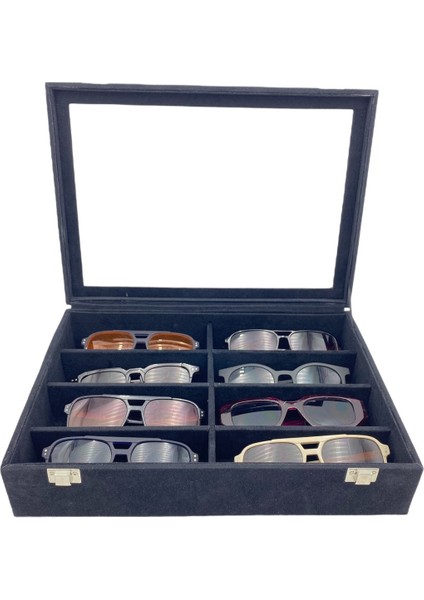 8'li Alfora Siyah Kadife Gözlük Kutusu fiyatları