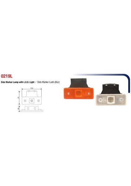Sıde Marker Lamba Düz Tip 24V Ledli