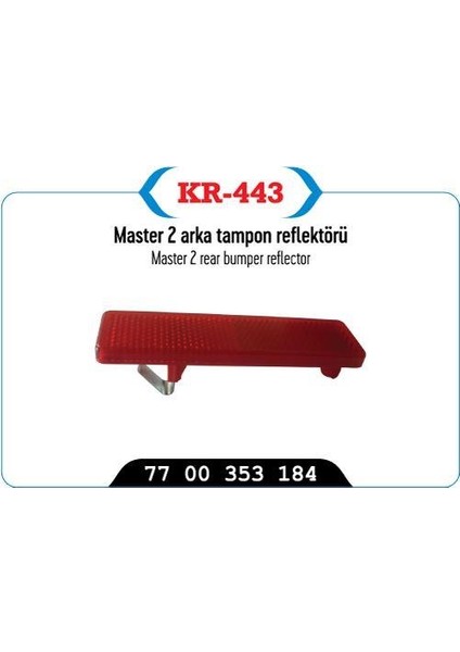 Tampon Reflektörü Arka Master Iı Trafıc Iı Iıı Movano