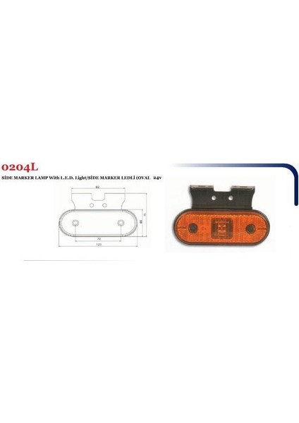 Sıde Marker Oval Ledli Lamba 24V